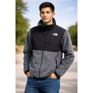 The North Face Denali Youth/Junior XL Gray & Black Fleece Jacket